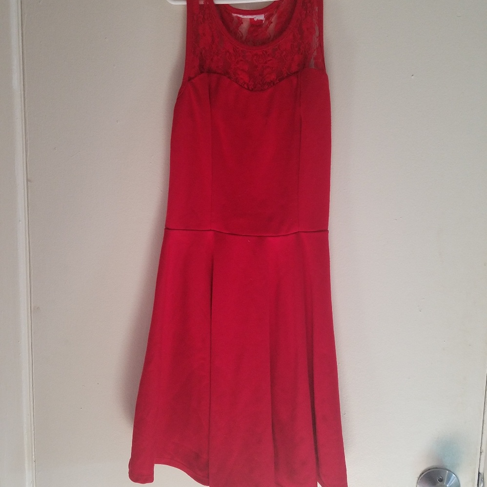 Red lace dress